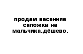 продам весенние сапожки на мальчика.дёшево. 